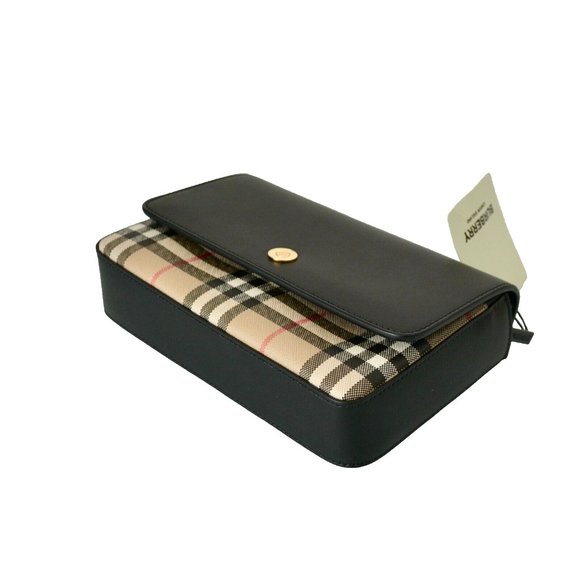 NWT BURBERRY VINTAGE CHECK LEATHER HAMPSHIRE CROSSBODY BAG CLUTCH - Picture 5 of 9